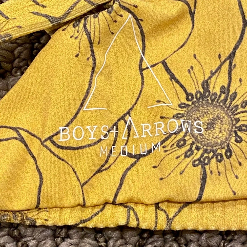 Boys + Arrows Yellow Floral Ribbed Bikini Top - Picture 4 of 5